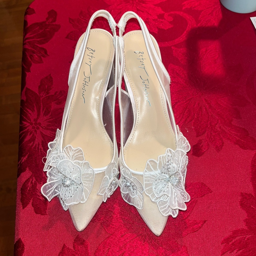Betsey Johnson white heels